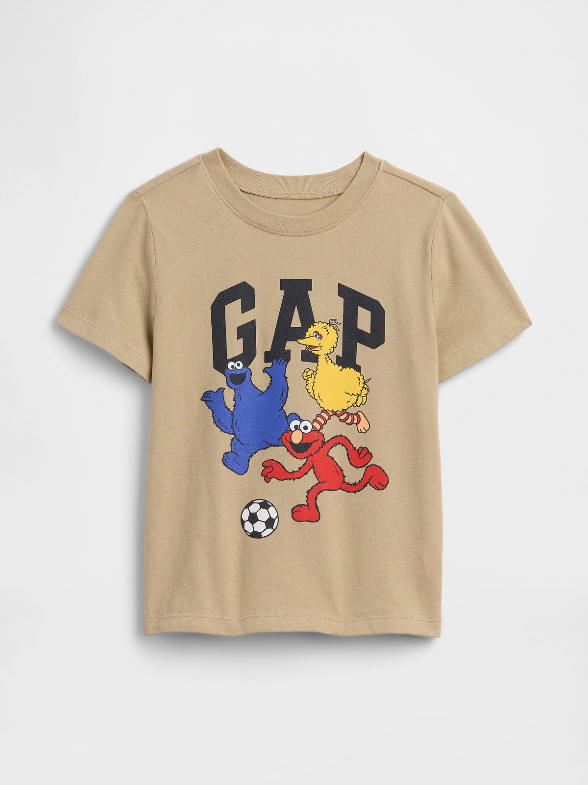 babyGap Sesame Street Logo T-Shirt - Iconic Khaki Elmo Big Bird Cookie Monster