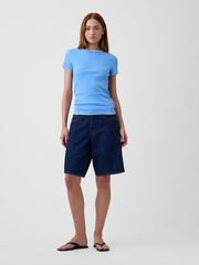 Modern Ribbed Crewneck T-Shirt
