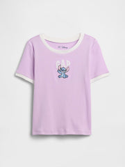 GapKids × Disney Lilo and Stitch Ringer T-Shirt - Nostalgic Purple Lavender
