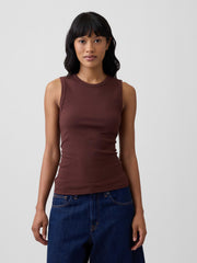 Ribbed Shell Tank - Chocolate Bar Brown
