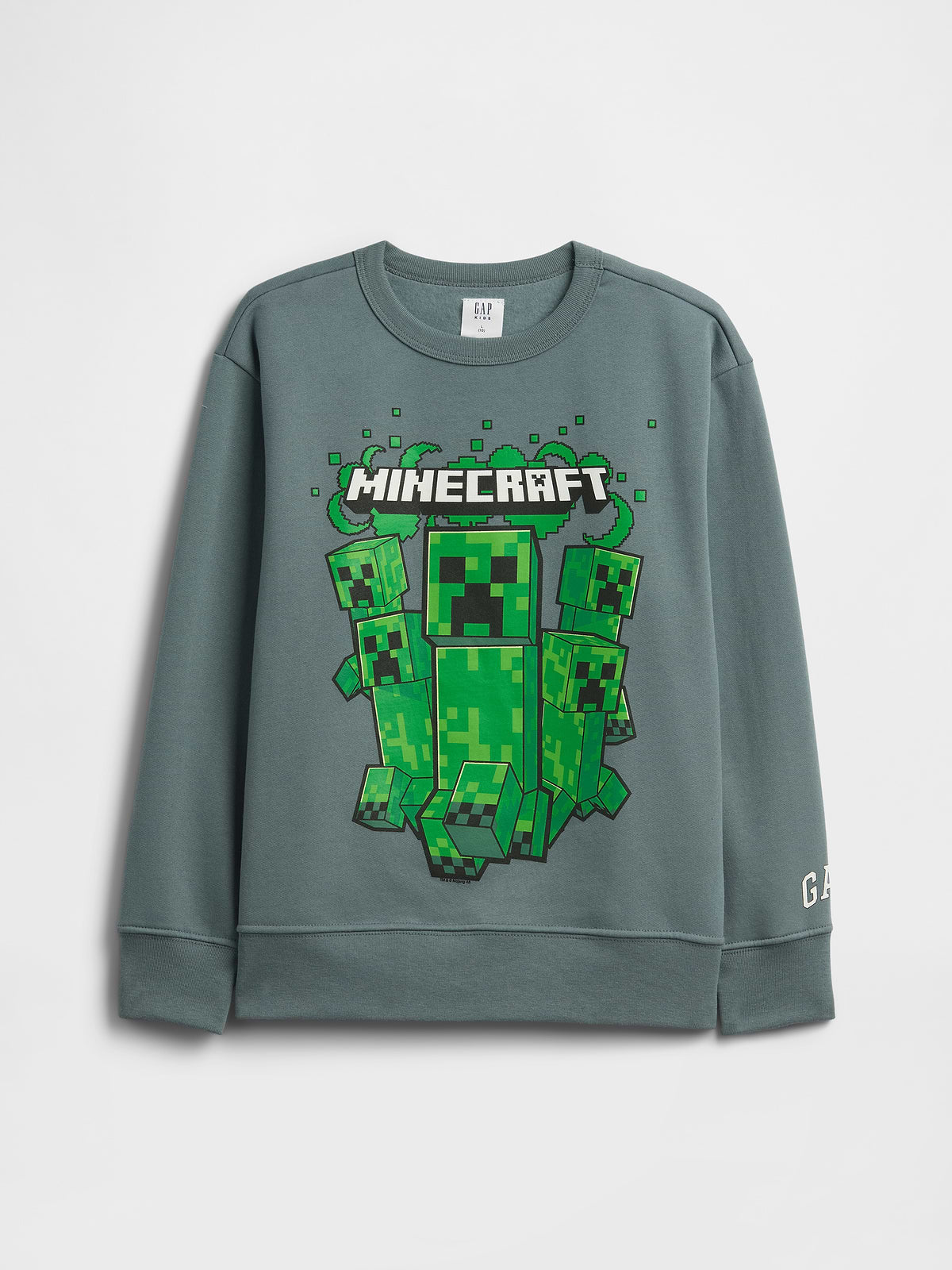 GapKids Minecraft Relaxed Crewneck Sweatshirt - Grey Slate