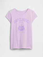 Kids Graphic T-Shirt - Purple Lavender Bear
