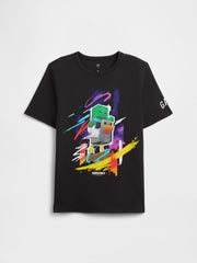 GapKids Minecraft Graphic T-Shirt - Black Moonless Night