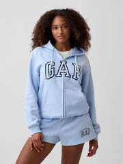 Relaxed Gap Logo Zip Hoodie - Light Blue Shadow