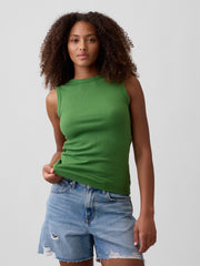 Ribbed Shell Tank - Mixed Greens
