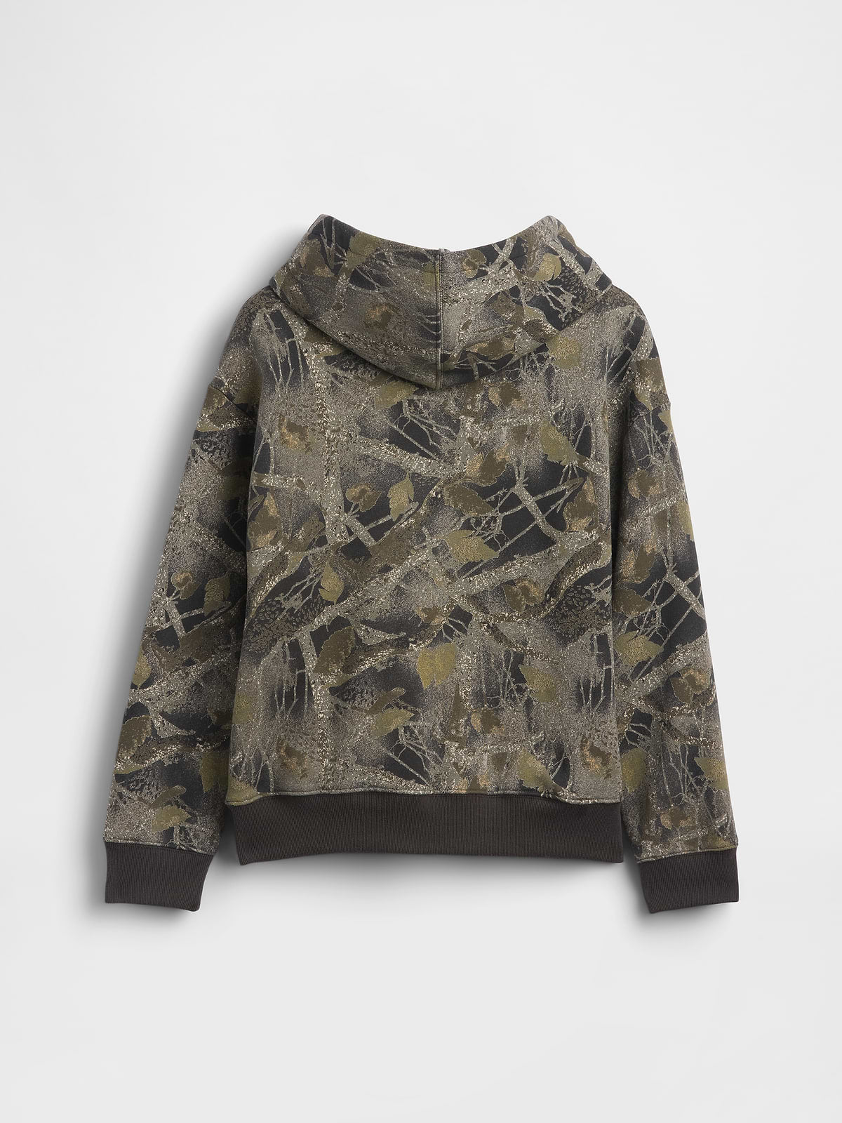 Kids Relaxed Gap Logo Camo Hoodie - Camo Green