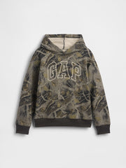 Kids Relaxed Gap Logo Camo Hoodie - Camo Green