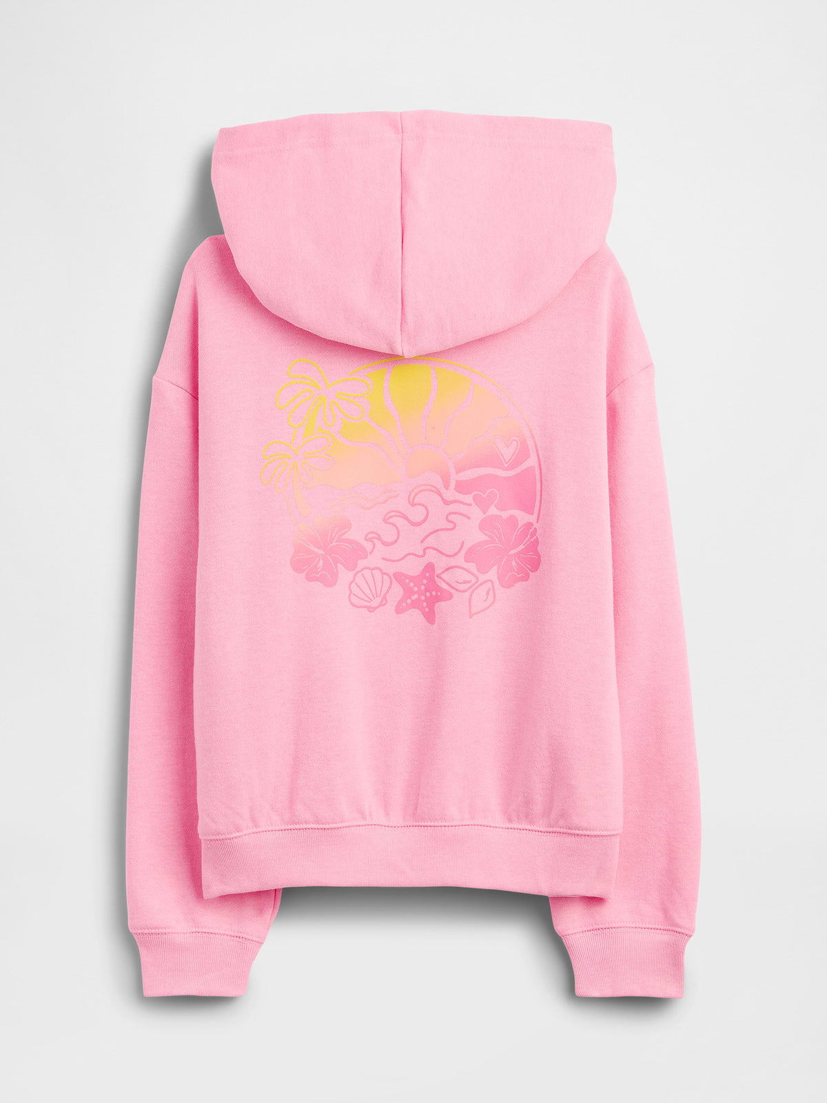 Kids Relaxed Gap Logo Zip Hoodie - Neon Pink Floral