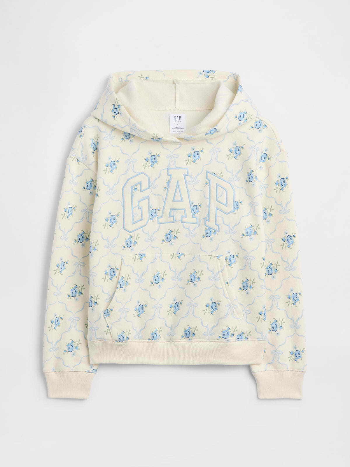 Kids Relaxed Gap Logo Hoodie - Blue Floral