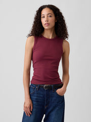 Ribbed Shell Tank - Plum Heather Purple