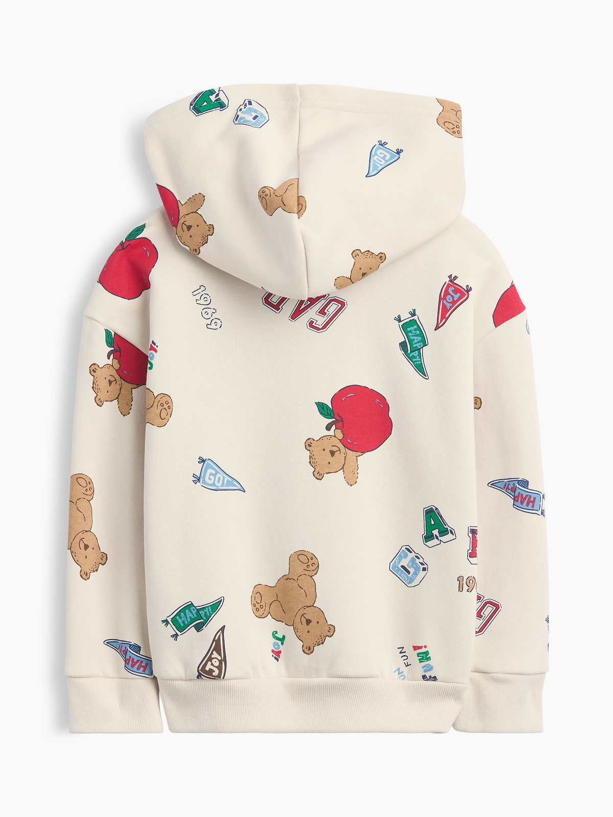 babyGap Relaxed Print Logo Zip Hoodie - Tan Chino Back To School