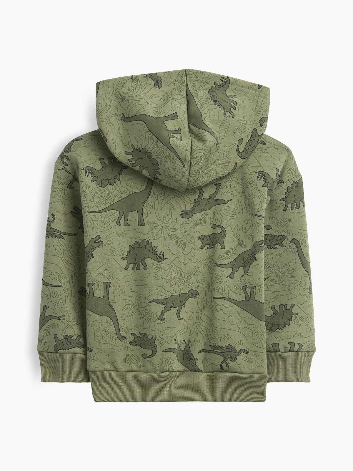 babyGap Relaxed Print Logo Zip Hoodie - Mesculen Green Dinosaurs
