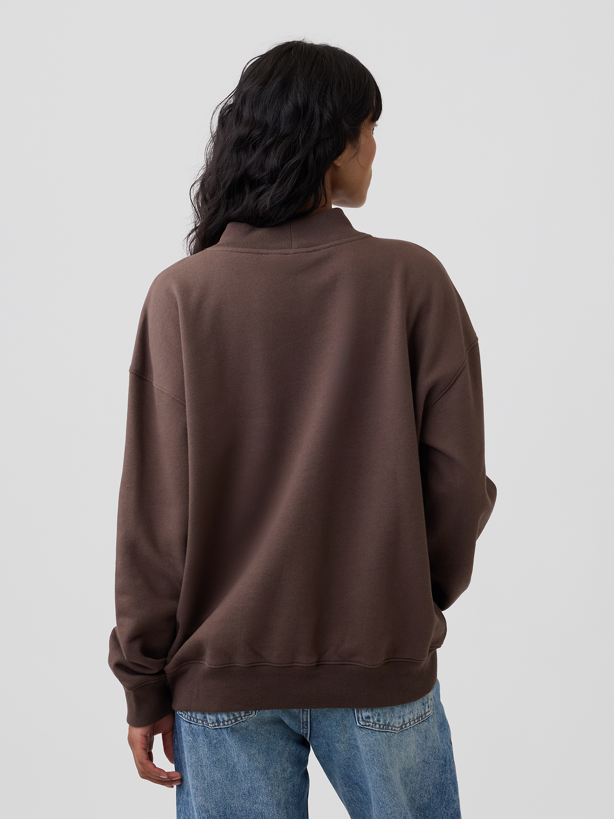Oversized Gap Logo Mockneck Tunic Sweatshirt