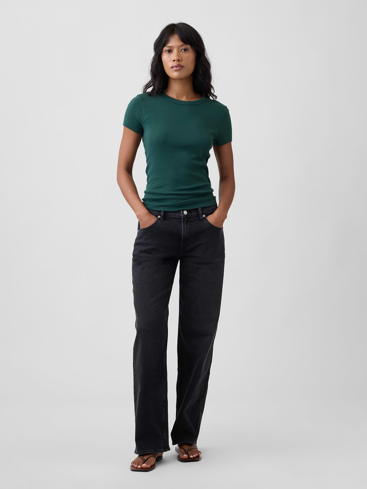 Ribbed Crewneck T-Shirt