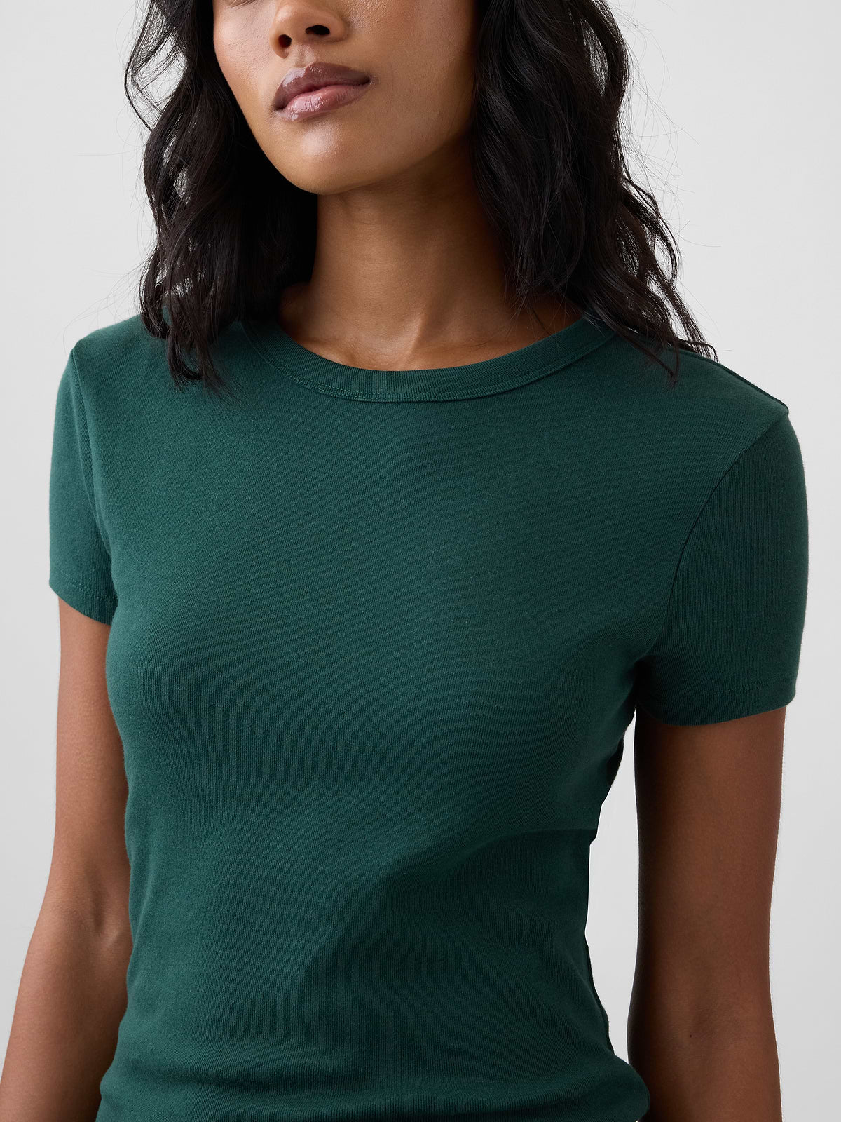 Ribbed Crewneck T-Shirt