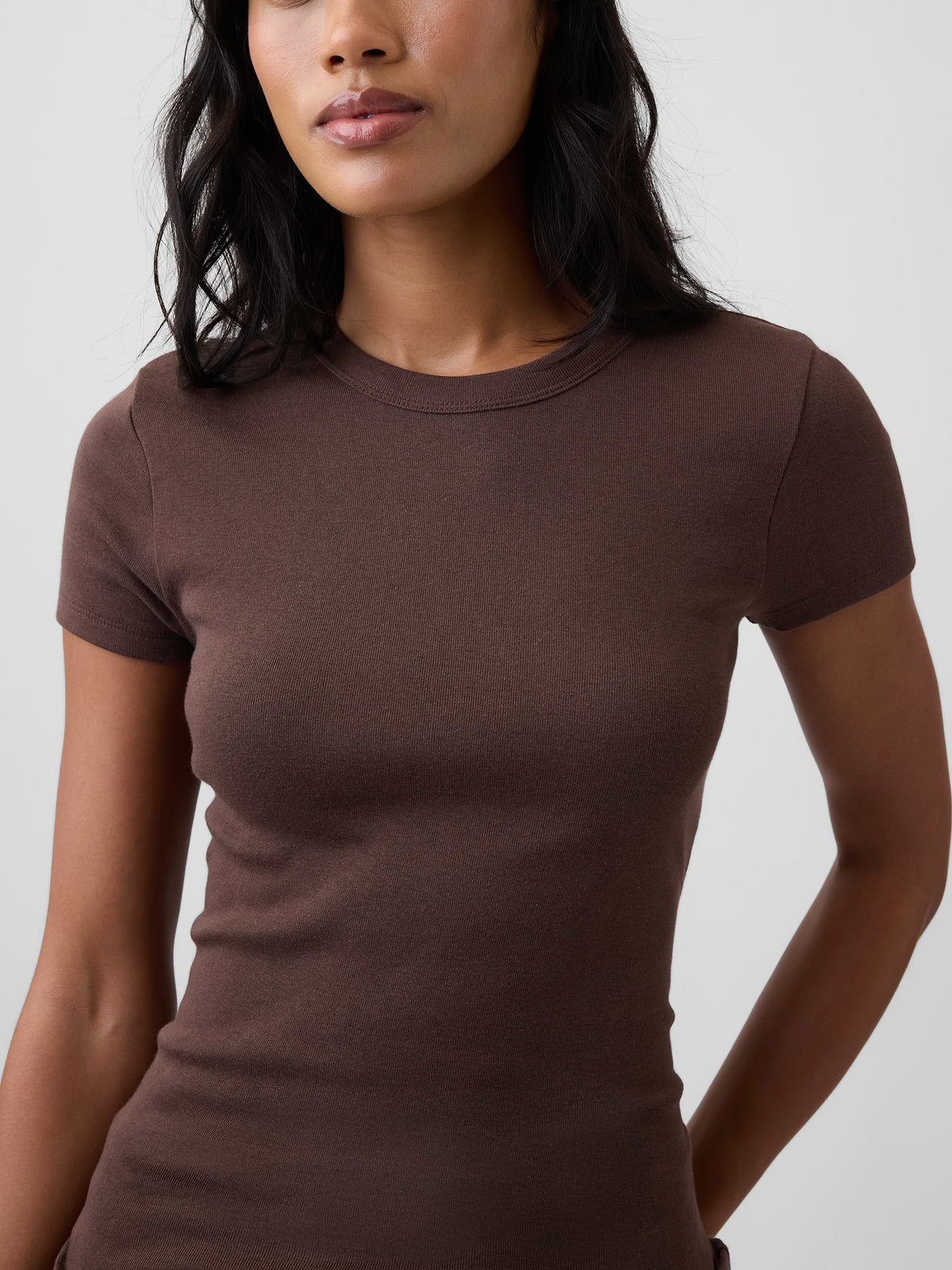 Ribbed Crewneck T-Shirt