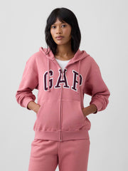 Relaxed Gap Logo Zip Hoodie - Roseberry Pink