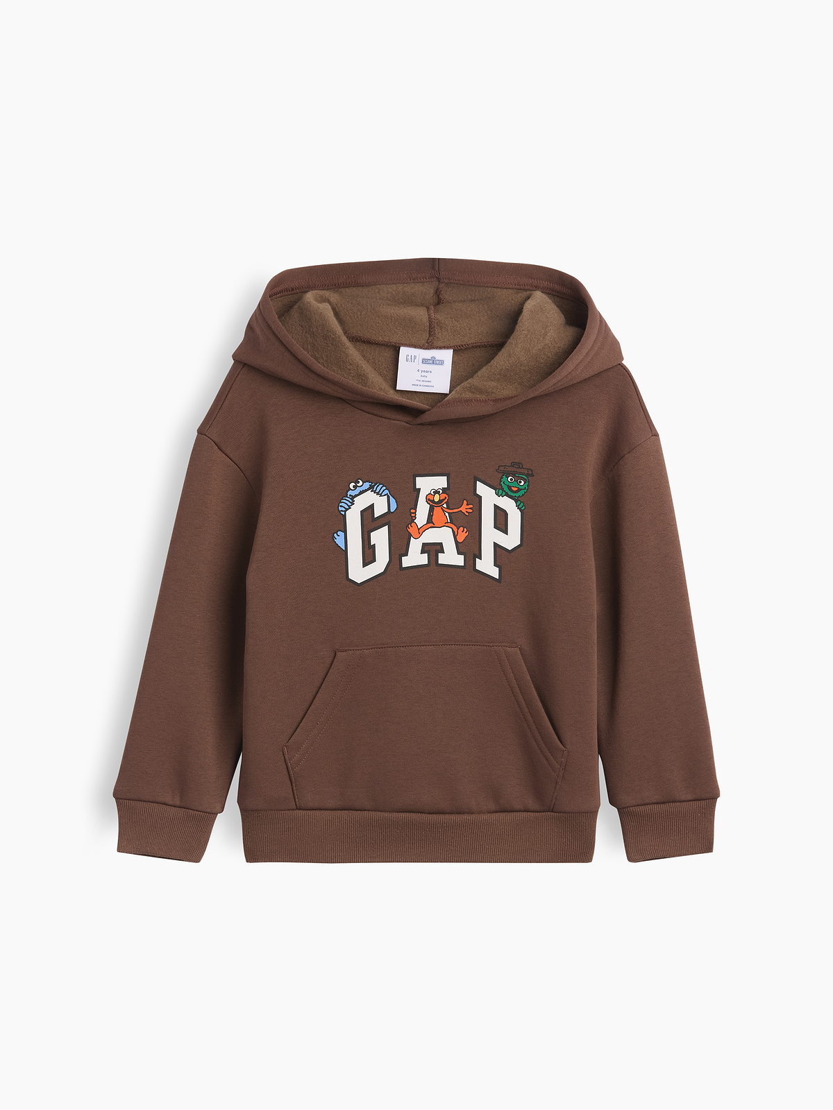 babyGap Sesame Street Relaxed Logo Hoodie - Amber Wood Elmo
