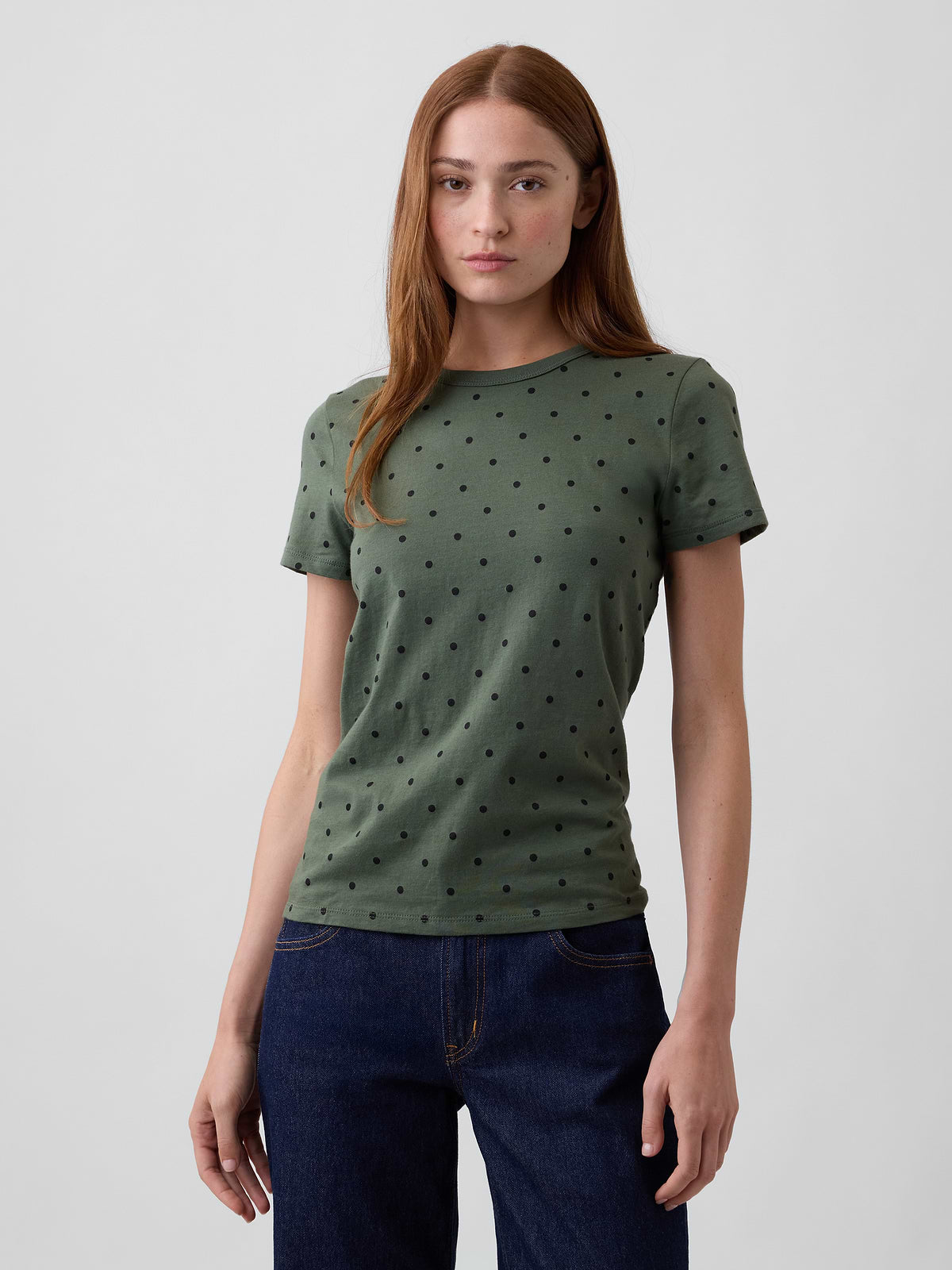 Favorite Crewneck T-Shirt - Green Dots