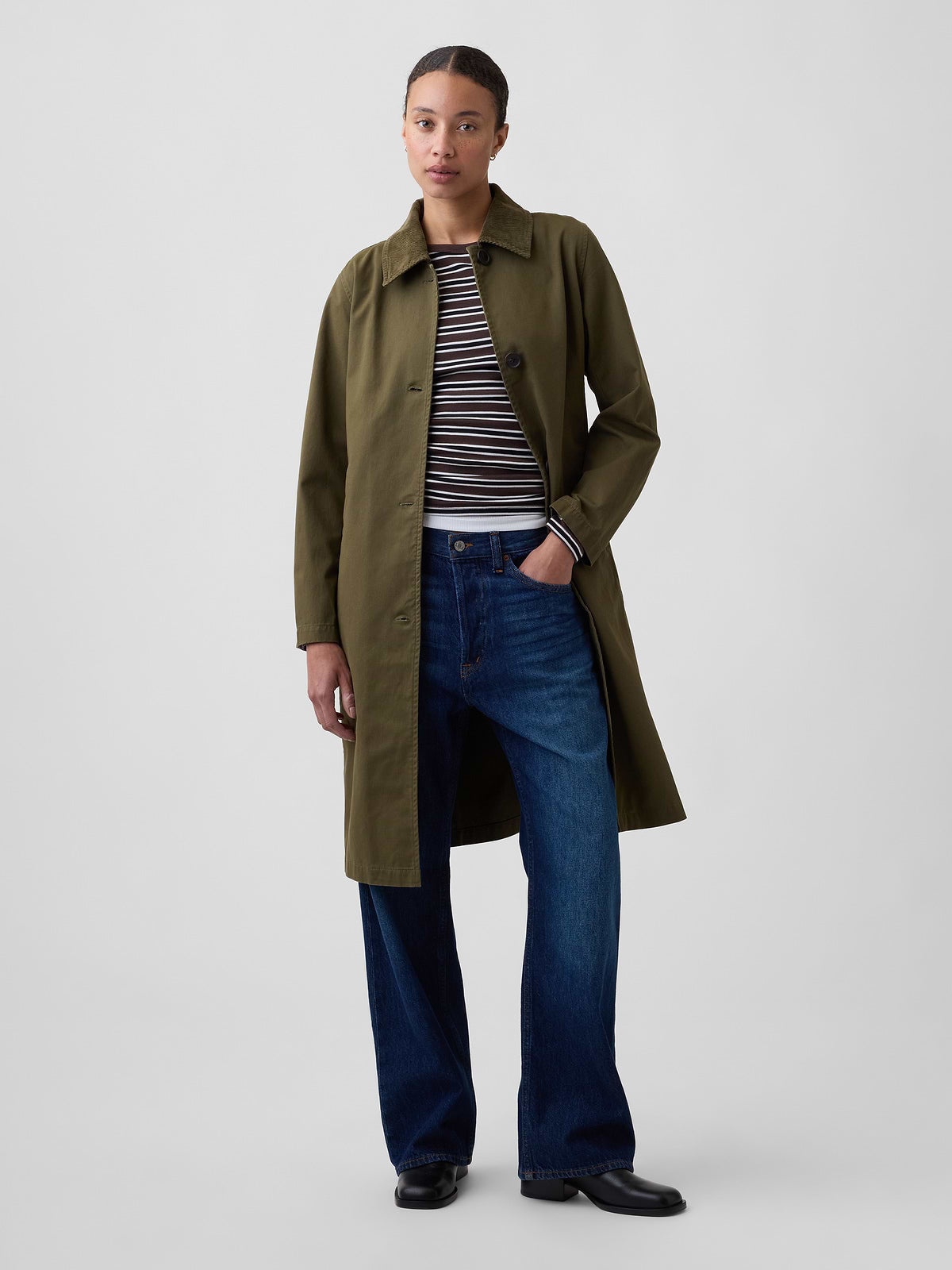 Modern Trench Coat - Ripe Olive Green