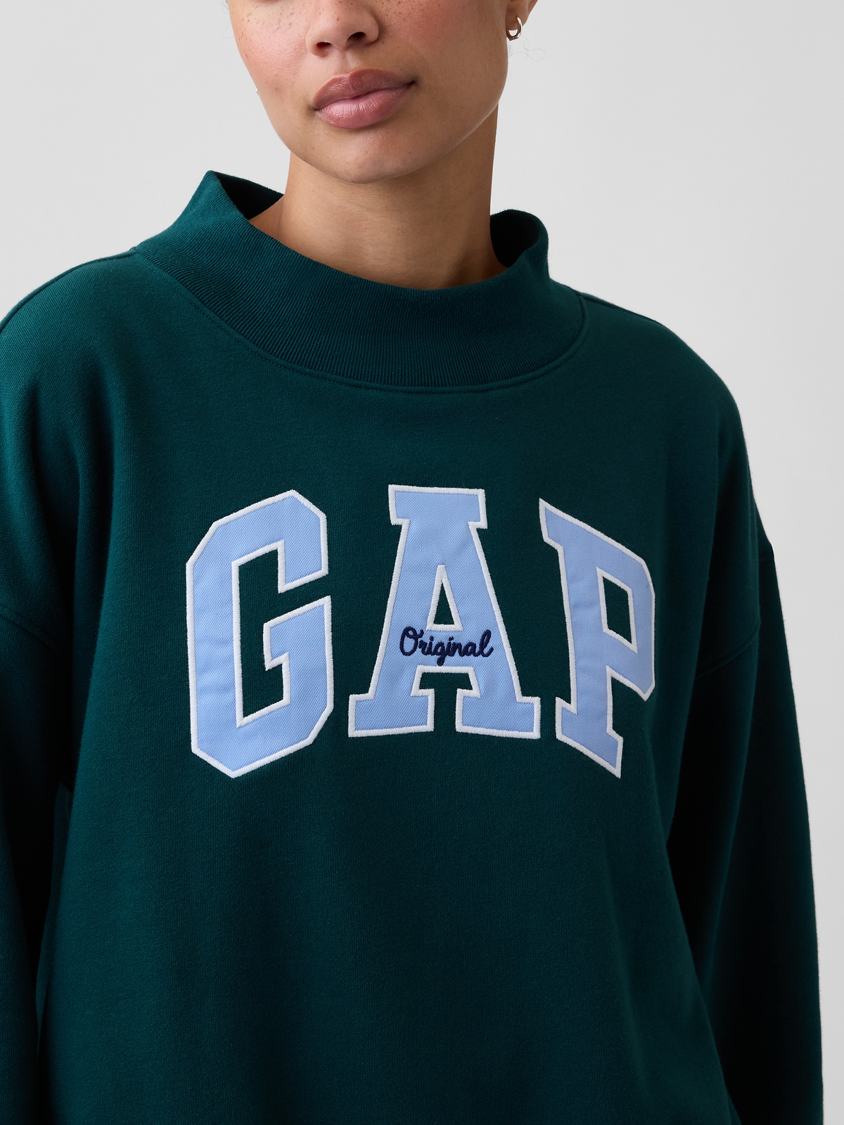 Oversized Gap Logo Mockneck Tunic Sweatshirt