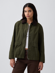 Relaxed Canvas Barn Jacket - Ripe Olive Green