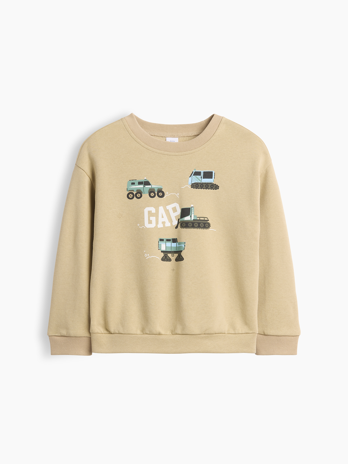 babyGap Relaxed Crewneck Sweatshirt - Iconic Khaki Logo Trucks