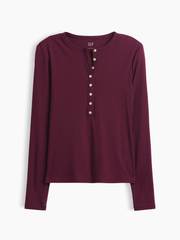 Ribbed Henley T-Shirt