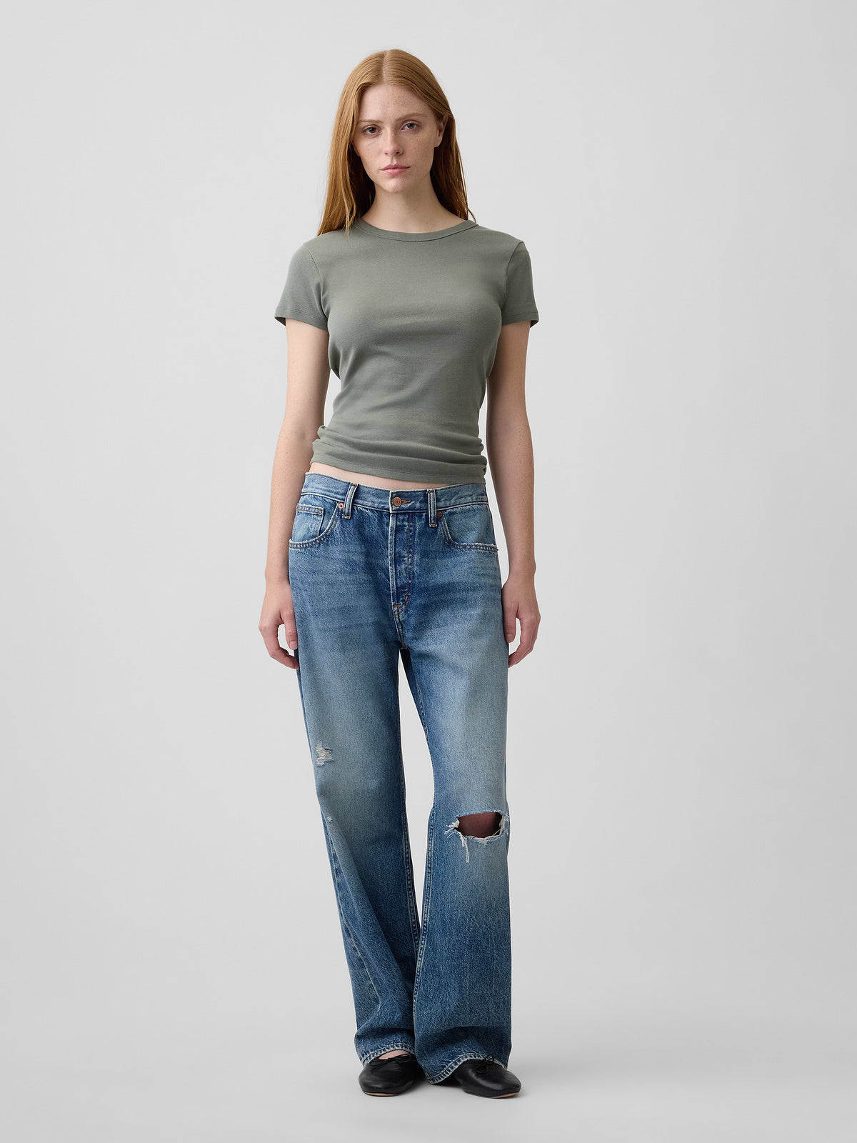 Ribbed Crewneck T-Shirt