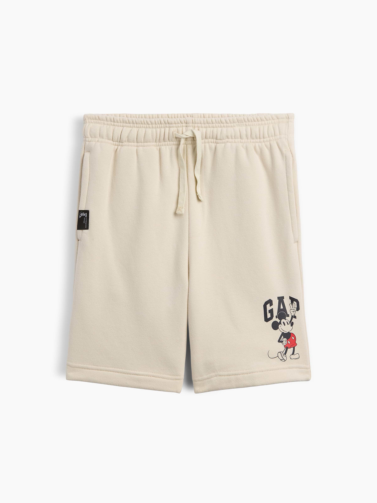 GapKids × Disney Mickey Mouse Relaxed Pull-On Logo Shorts - Disney Peace Chino