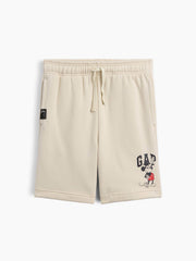 GapKids × Disney Mickey Mouse Relaxed Pull-On Logo Shorts - Disney Peace Chino