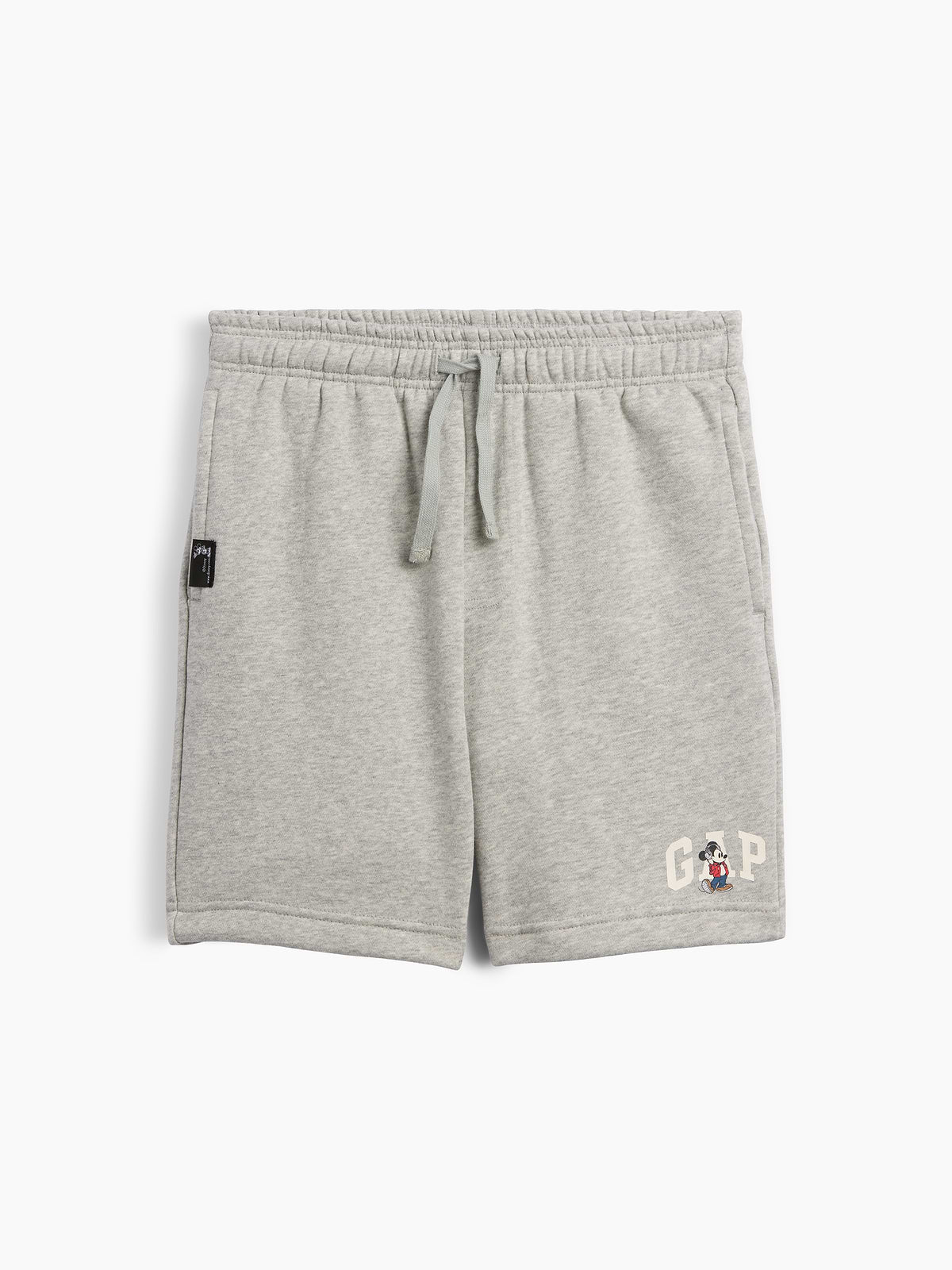 GapKids × Disney Mickey Mouse Relaxed Pull-On Logo Shorts - Disney Headphones Grey