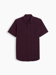 Kids Print Poplin Shirt - Tuscan Red