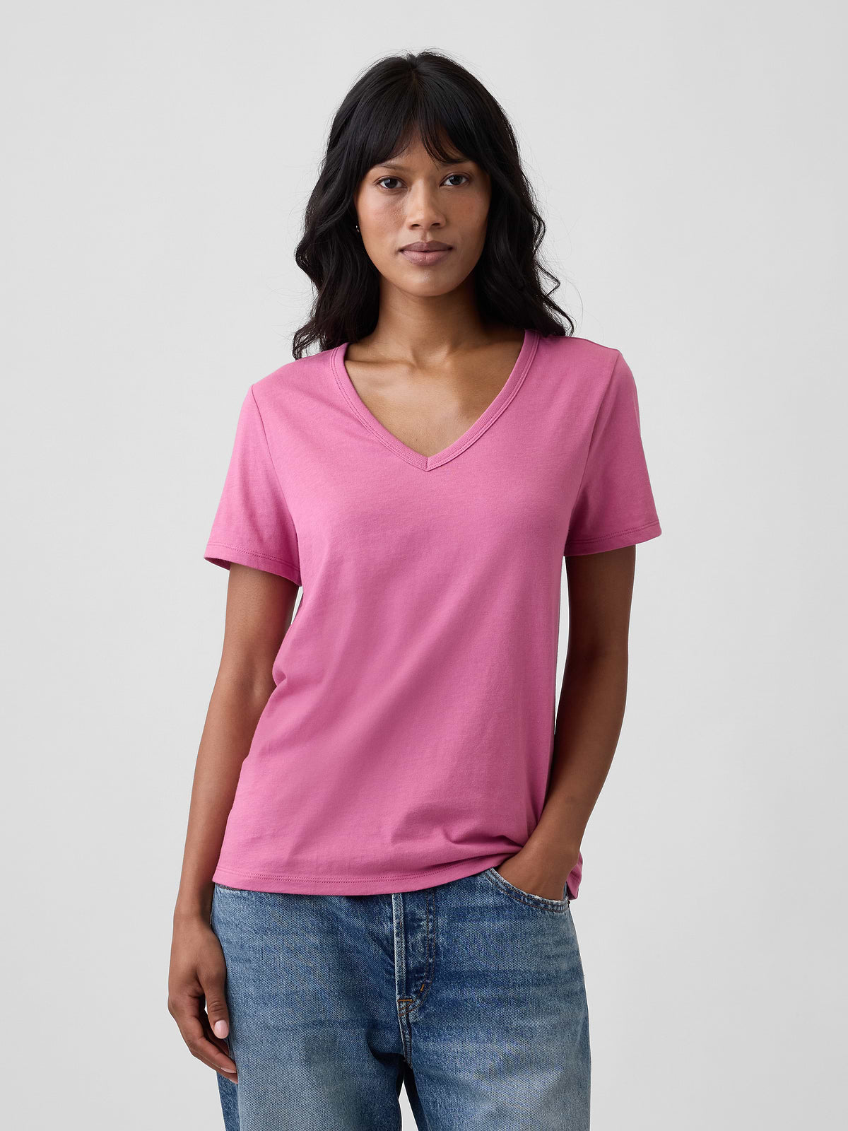 Favorite V-Neck T-Shirt - Pink Raspberry