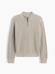 Kids Relaxed Quarter-Zip Sweater - Heather Gray