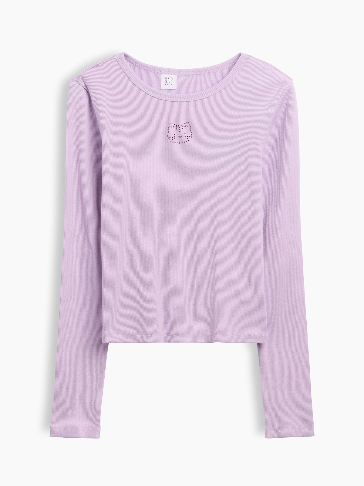 Kids Ribbed T-Shirt - Nostalgic Purple Cat