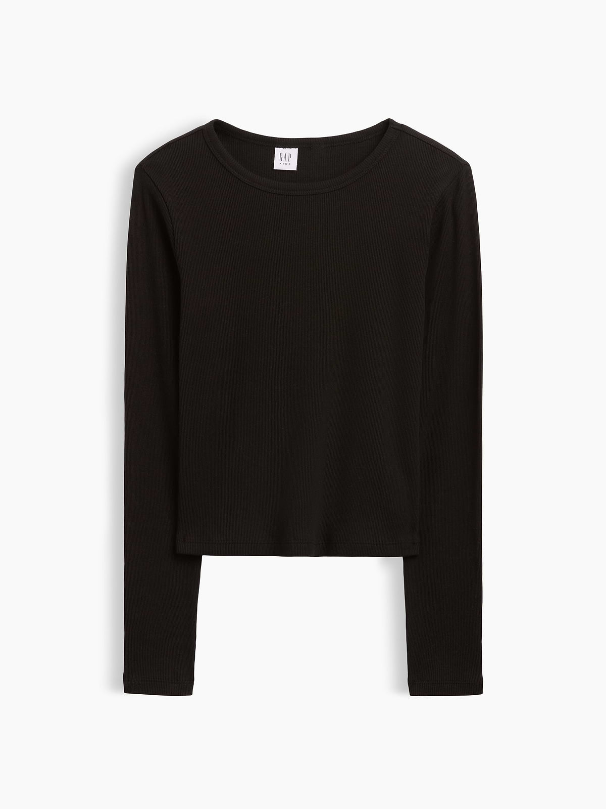 Kids Ribbed T-Shirt - Black