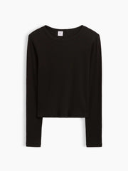 Kids Ribbed T-Shirt - Black