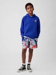 Kids 100% Recycled Pull-On Mesh Shorts - Royal Blue Gem