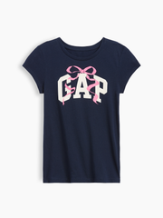 Kids Graphic T-Shirt - Navy Bow Logo