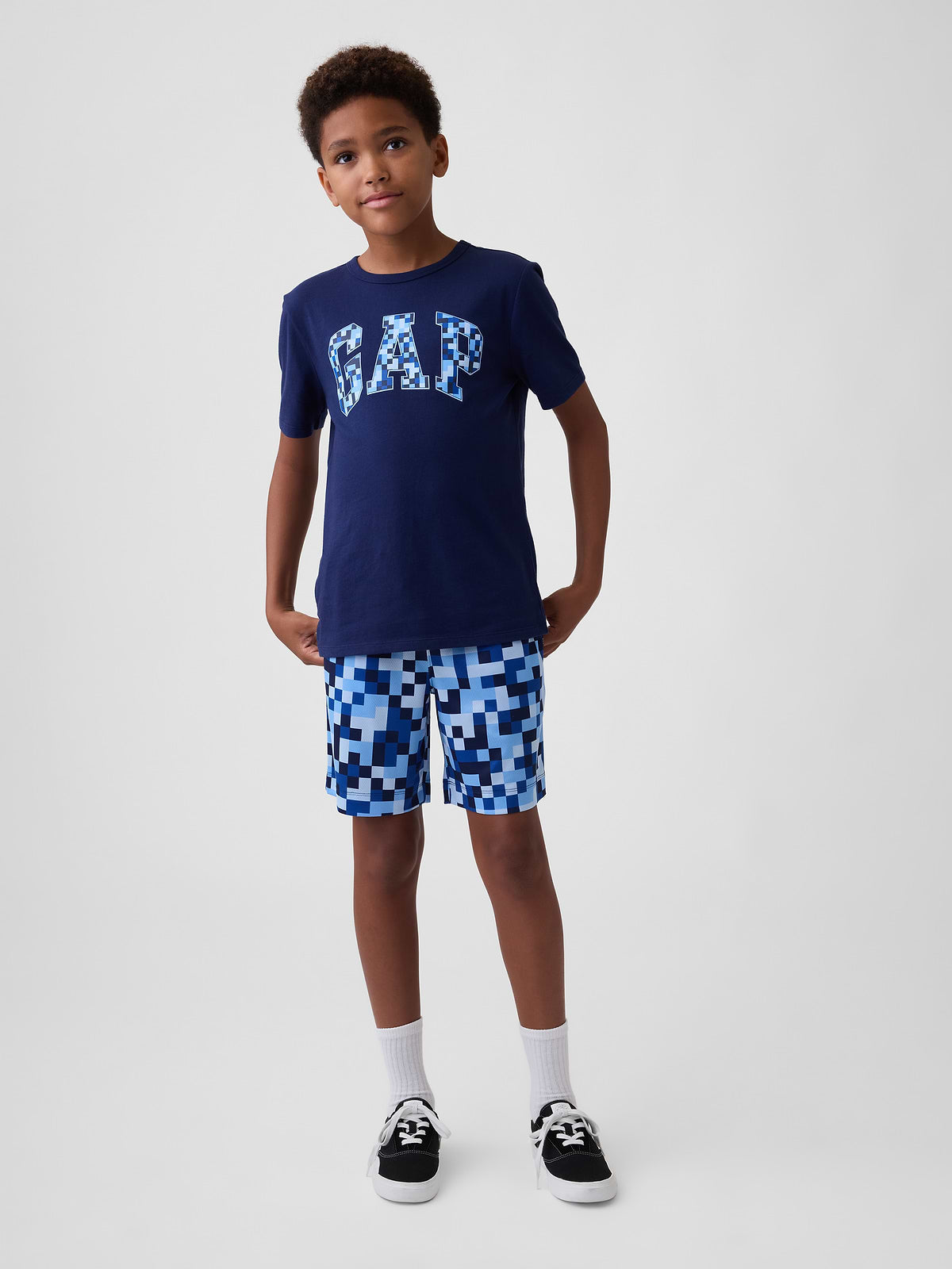 Kids 100% Recycled Pull-On Mesh Shorts - Cerulean Blue