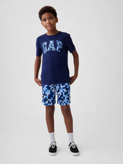 Kids 100% Recycled Pull-On Mesh Shorts - Cerulean Blue