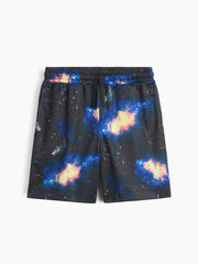 Kids 100% Recycled Pull-On Mesh Shorts - Blue Galaxy