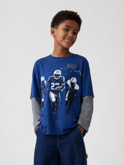 Kids Relaxed Graphic T-Shirt - Blue Track