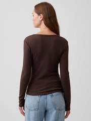 Pointelle Henley T-Shirt