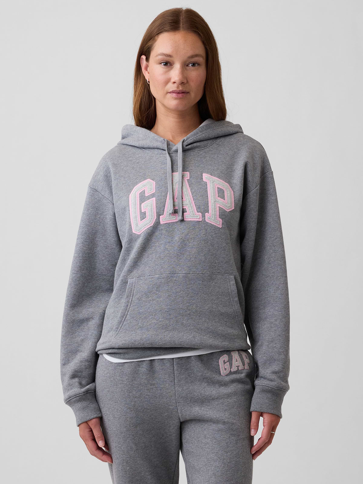 Relaxed Gap Logo Hoodie - Gray Heather