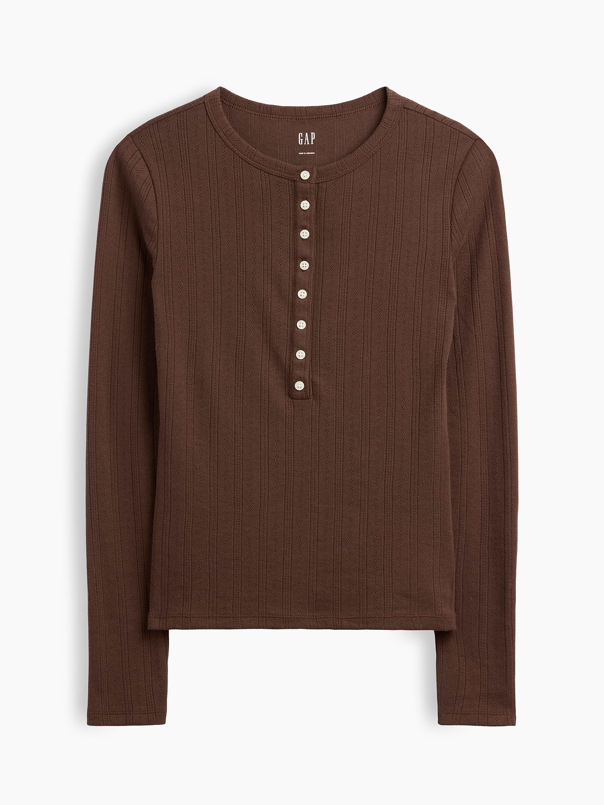 Pointelle Henley T-Shirt