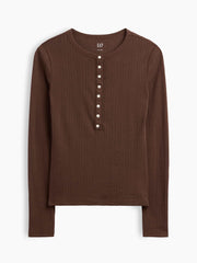 Pointelle Henley T-Shirt