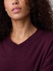Oversized Wedge V-Neck Sweatshirt
