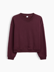 Oversized Wedge V-Neck Sweatshirt